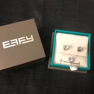 EFFY Topaz 14K White Gold Pendant Earrings Set